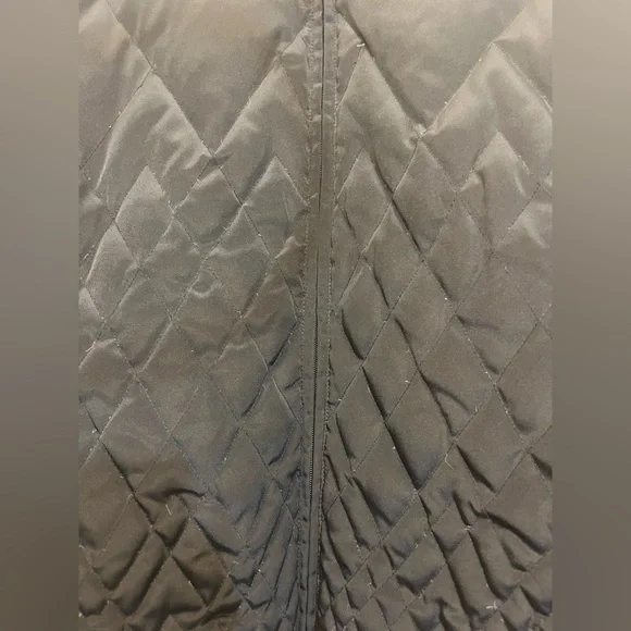 Larry Levine Black Quilted Down Puffer Jacket with Authentic Fox Fur Women’s S - Picture 3 of 12